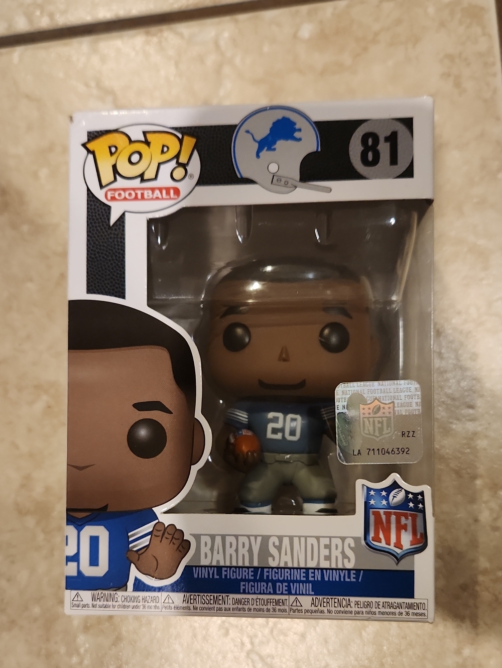 Funko Pop! Football Barry Sanders Vinyl Figure - Blue, Silver, White